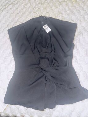 Express Black Twist-Front Blouse
